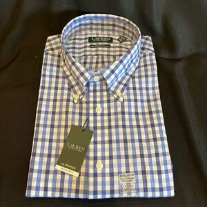 NWT Ralph Lauren Long Sleeve Dress Shirt Regular Fit 17”-17 1/2” 36/37 Size XL